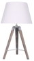 DKD Home Decor Lámpara de Sobremesa Trípode Madera y Algodón Marrón y Blanco