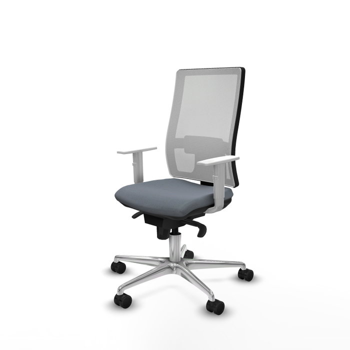 PIQUERAS Y CRESPO Silla de oficina Horna con mecanismo Sincro, Gris y Blanco PIQUERAS Y CRESPO Silla de oficina Horna con mecanismo Sincro, Gris y Blanco