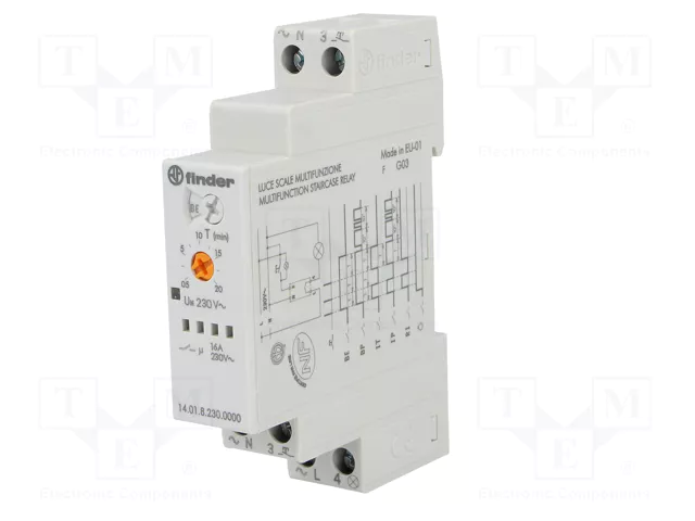 FINDER Automata de escalera para raíl DIN 230VAC 16A