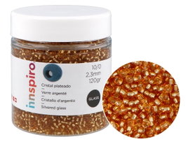 Innspiro Rocalla de Vidrio Redonda Plateado Oro Viejo 2,3mm 120g