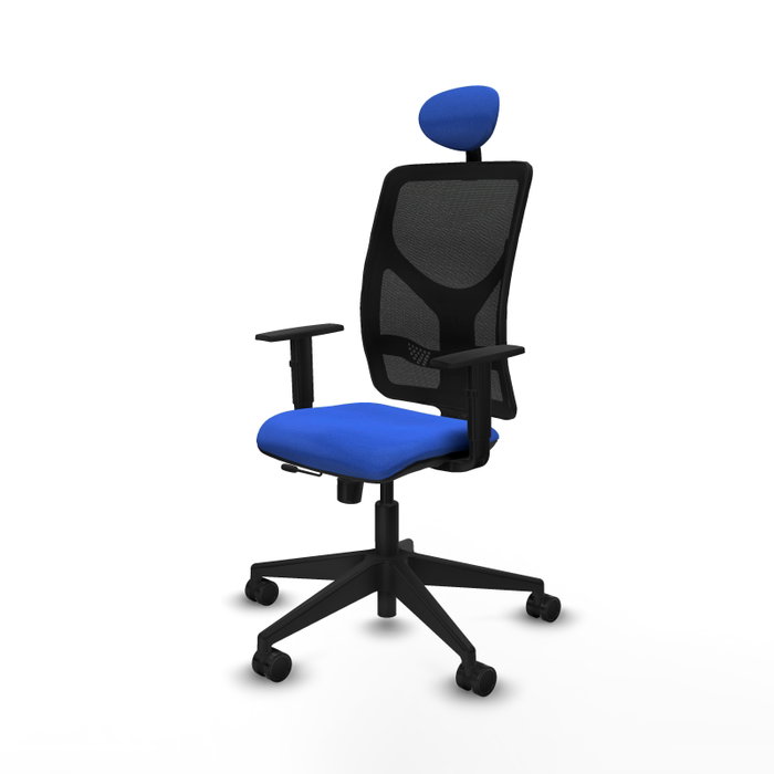 PIQUERAS Y CRESPO Silla de oficina Motilla Azul con Malla Negra PIQUERAS Y CRESPO Silla de oficina Motilla Azul con Malla Negra