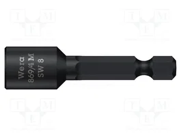 WERA Punta de destornillador tipo vaso 6 ángulos HEX 8mm 1/4 pulgada magnética