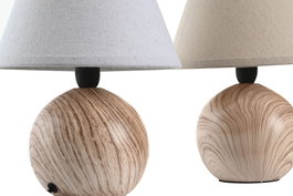DKD Home Decor Lámpara de Sobremesa de Gres y Poliéster en Surtido de Colores