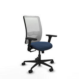 PIQUERAS Y CRESPO Silla de oficina Zulema con mecanismo Sincro, Azul marino y Blanco