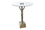 DKD Home Decor Mesita Auxiliar Dorada Aluminio y Cristal 46 x 57 x 46 cm