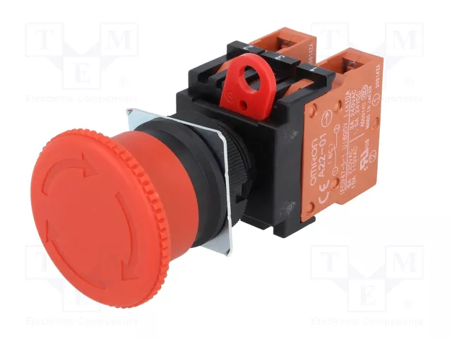 OMRON Interruptor de emergencia A22E-M-02 rojo 22mm