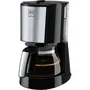 Melitta 1017-04 Cafetera Top Glass Noir/Cepilled Steel