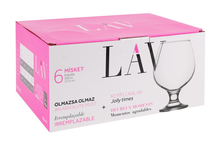 Lav Set 6 Copas Coñac 390Cc Misket (4 Cajas)