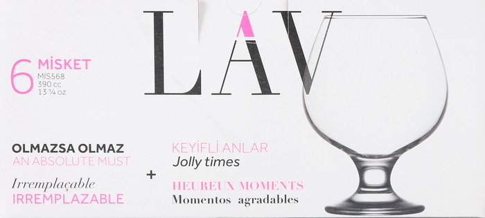 Lav Set 6 Copas Coñac 390Cc Misket (4 Cajas)