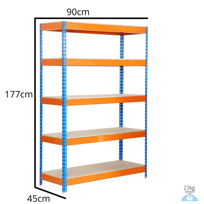 Homelux Kit Estantería Reforzado 5 Baldas 177x90x45 cm Blanco
