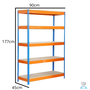 Homelux Kit Estantería Reforzado 5 Baldas 177x90x45 cm Blanco