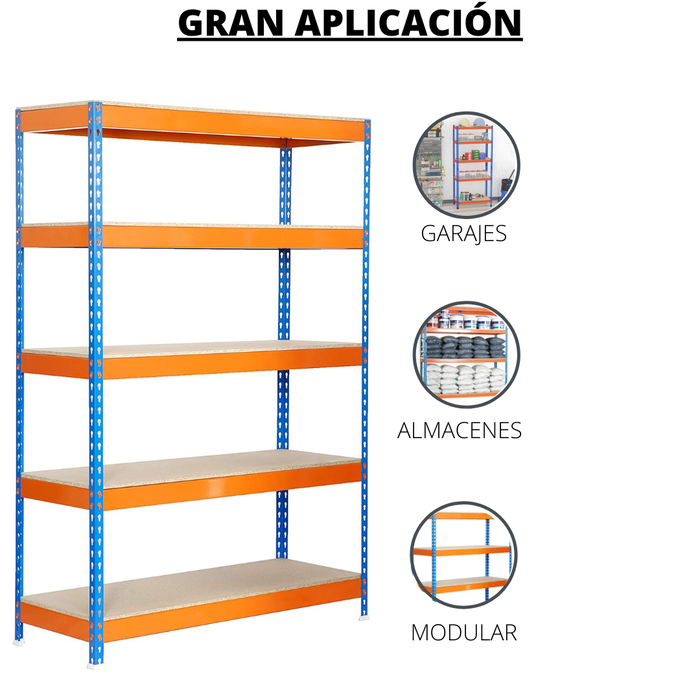 Homelux Kit Estantería Reforzado 5 Baldas 177x90x45 cm Blanco