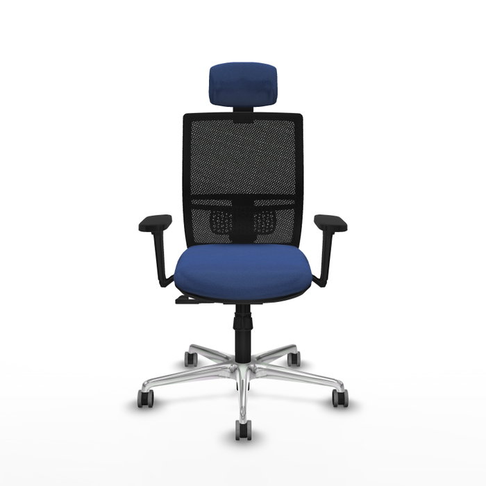 PIQUERAS Y CRESPO Silla de oficina Yunquera con mecanismo Sincro, Azul marino y Negro