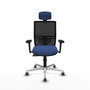 PIQUERAS Y CRESPO Silla de oficina Yunquera con mecanismo Sincro, Azul marino y Negro