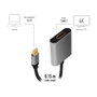 LogiLink Adaptador Mini DisplayPort macho a HDMI hembra 4K/60Hz negro/gris
