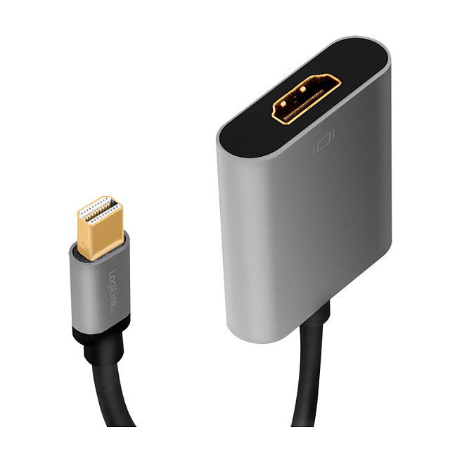 LogiLink Adaptador Mini DisplayPort macho a HDMI hembra 4K/60Hz negro/gris LogiLink Adaptador Mini DisplayPort macho a HDMI hembra 4K/60Hz negro/gris