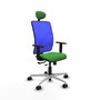 PIQUERAS Y CRESPO Silla de oficina Motilla con mecanismo Sincro/Traslack, Verde y Azul