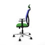 PIQUERAS Y CRESPO Silla de oficina Motilla con mecanismo Sincro/Traslack, Verde y Azul