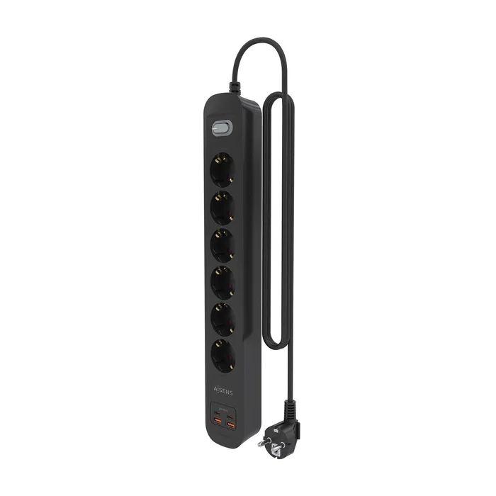 Aisens Regleta de 6 Tomas con Cargador USB 20W (2xUSB-C, 2xUSB-A), Negro ASPS-2A2C17-BK Aisens Regleta de 6 Tomas con Cargador USB 20W (2xUSB-C, 2xUSB-A), Negro ASPS-2A2C17-BK