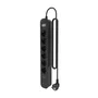 Aisens Regleta de 6 Tomas con Cargador USB 20W (2xUSB-C, 2xUSB-A), Negro ASPS-2A2C17-BK