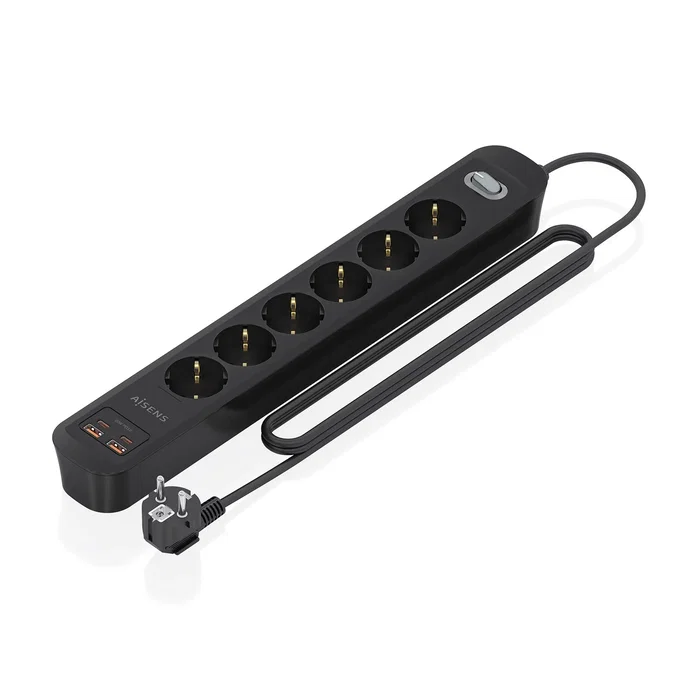 Aisens Regleta de 6 Tomas con Cargador USB 20W (2xUSB-C, 2xUSB-A), Negro ASPS-2A2C17-BK Aisens Regleta de 6 Tomas con Cargador USB 20W (2xUSB-C, 2xUSB-A), Negro ASPS-2A2C17-BK