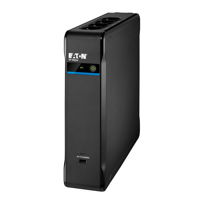 Eaton SAI UPS 3P Ellipse 1700, 1700VA/1040W, Offline/Standby, 8 Salidas AC, USB, Protección Sobrecarga, 0-40°C, Negro