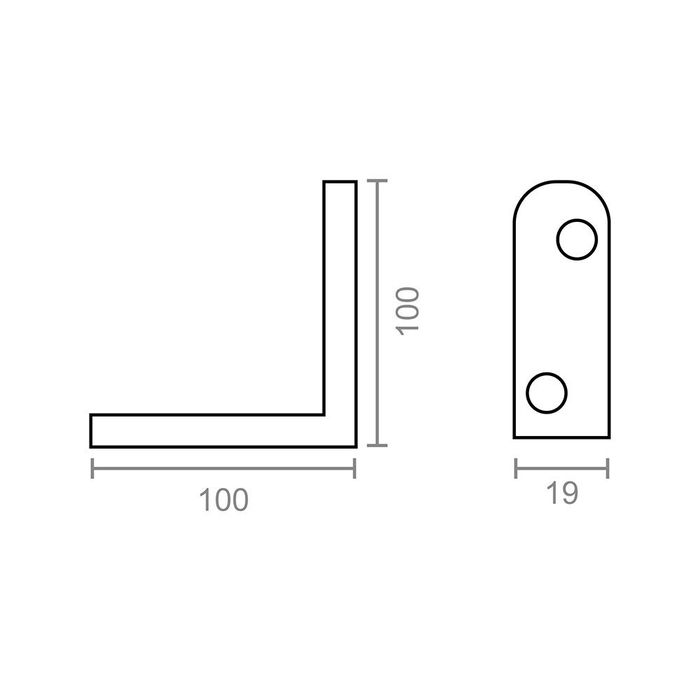Micel Angulo Refuerzo AN01 Bicromatado 100 x 100 x 19 mm