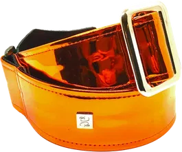 GETM Correa Guitarra Bajo Mirror Reflective - Naranja, Nylon, Cuero, Vinilo, Reflectante, Ajustable hasta 165 cm