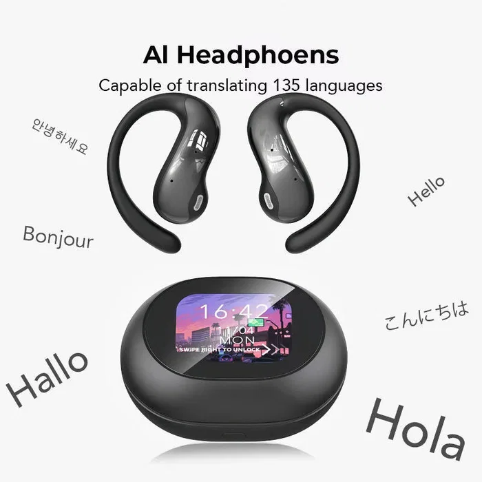 Generico Auriculares con traducción IA en tiempo real, 144 idiomas, inalámbrico Bluetooth TWS