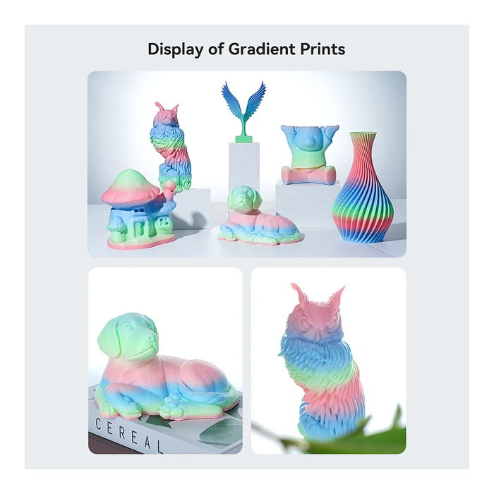 Creality PLA 1,75mm 1kg Filamento 3D Rainbow Spring Lake - 3301010424 - Alta Velocidad de Impresión hasta 300 mm/s