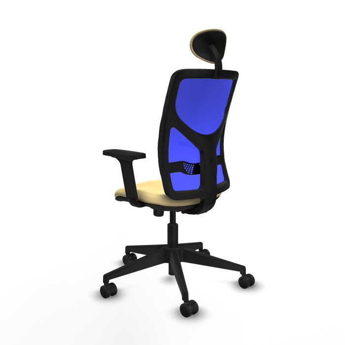 PIQUERAS Y CRESPO Silla de oficina Motilla con mecanismo Sincro, Crema y Azul PIQUERAS Y CRESPO Silla de oficina Motilla con mecanismo Sincro, Crema y Azul