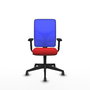 PIQUERAS Y CRESPO Silla de oficina Motilla con mecanismo Sincro, Rojo y Azul