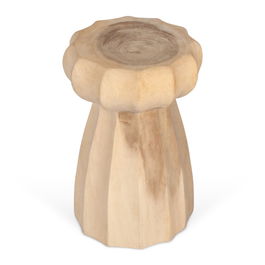 DKD Home Decor Item Home Mesita Auxiliar Natural Madera Mungur 30 x 45 x 30 cm