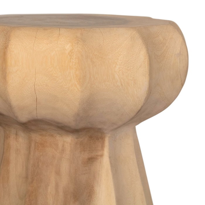 DKD Home Decor Item Home Mesita Auxiliar Natural Madera Mungur 30 x 45 x 30 cm