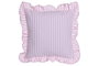 DKD Home Decor Cojín Algodón Reciclado Rosa con Volante de Rayas (Pack de 2)
