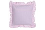 DKD Home Decor Cojín Algodón Reciclado Rosa con Volante de Rayas (Pack de 2)