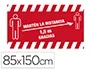 Novus dahle Alfombra de suelo Novus Manten la Distancia Fondo Rojo 85x150 cm