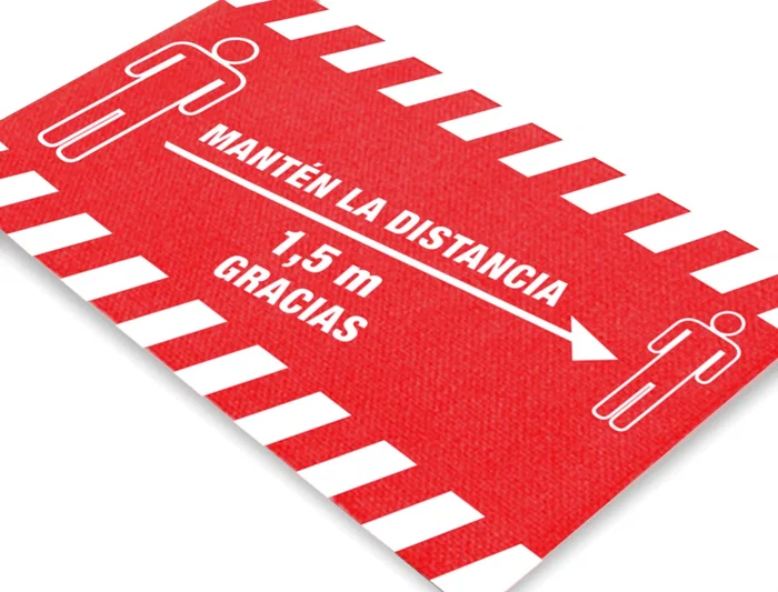 Novus dahle Alfombra de suelo Novus Manten la Distancia Fondo Rojo 85x150 cm