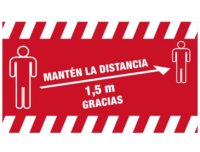 Novus dahle Alfombra de suelo Novus Manten la Distancia Fondo Rojo 85x150 cm