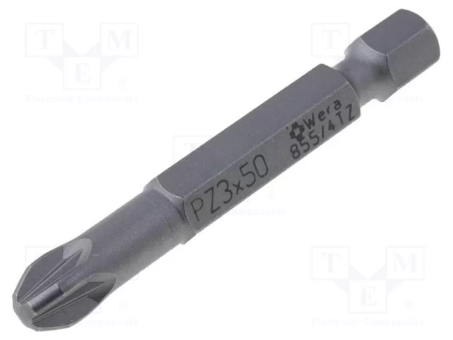 WERA Punta de destornillador Pozidriv® PZ3 TORSION 1/4 pulgada 50 mm WERA Punta de destornillador Pozidriv® PZ3 TORSION 1/4 pulgada 50 mm