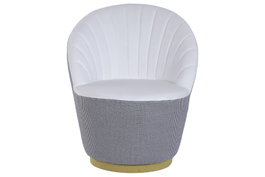 DKD Home Decor Butaca Sixties Blanco Dorado Pata de Gallo 66 x 85 x 69 cm