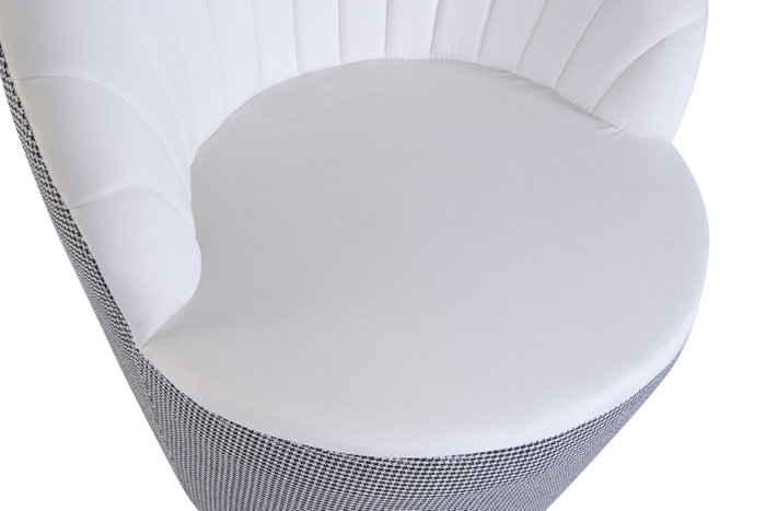 DKD Home Decor Butaca Sixties Blanco Dorado Pata de Gallo 66 x 85 x 69 cm