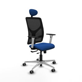 PIQUERAS Y CRESPO Silla de oficina Motilla con mecanismo Sincro/Traslack, Azul y Negro