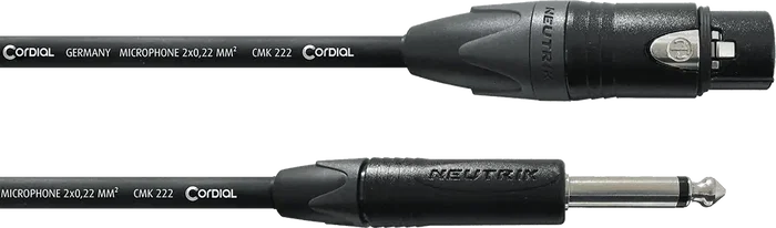 Cordial Cable de Audio Jack Mono/XLR Hembra 2.5 Metros Cordial Cable de Audio Jack Mono/XLR Hembra 2.5 Metros