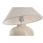 DKD Home Decor Lámpara de Sobremesa de Cerámica y Lino Crema