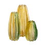 Ixia Jarrón Decoración de Cristal Verde-Amarillo 14,50 x 14,50 x 21 cm