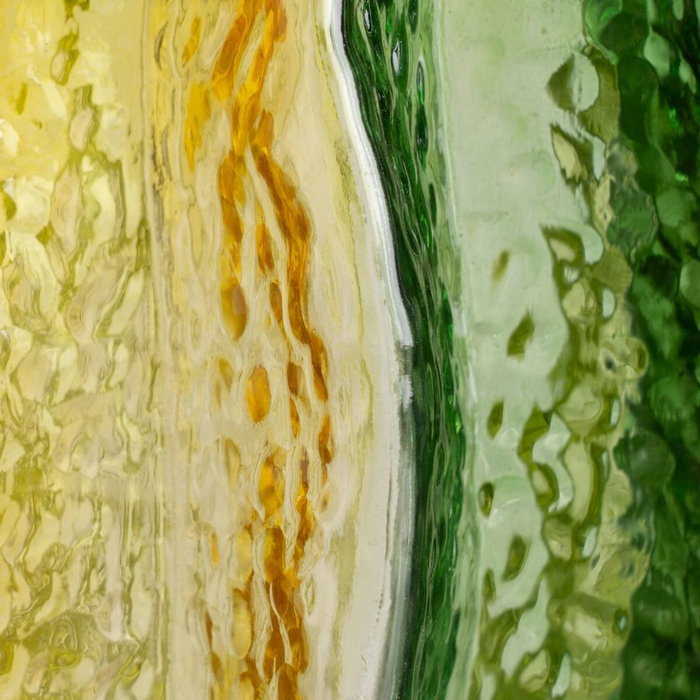 Ixia Jarrón Decoración de Cristal Verde-Amarillo 14,50 x 14,50 x 21 cm
