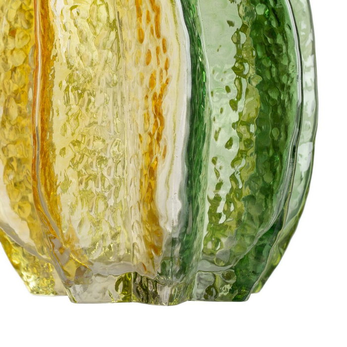 Ixia Jarrón Decoración de Cristal Verde-Amarillo 14,50 x 14,50 x 21 cm
