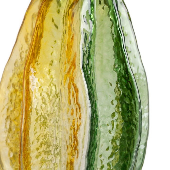 Ixia Jarrón Decoración de Cristal Verde-Amarillo 14,50 x 14,50 x 21 cm