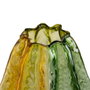 Ixia Jarrón Decoración de Cristal Verde-Amarillo 14,50 x 14,50 x 21 cm